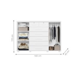 Comoda Manchester Branco Fosco Liso - 2