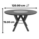 Ver imagem 5 de Mesa Jantar Garopaba Nacional Móveis Redonda 120 Cm Tampo Madeira Pinhão com Vidro Giratório
