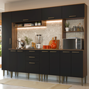 Ver imagem 1 de Armário de Cozinha Completa 265 cm Rustic/Preto Lille Madesa 01