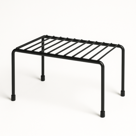 3 Organizadores de Armário Aramados 22cm Metal em Preto