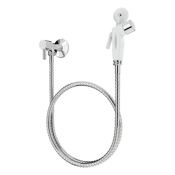 Kit Ducha Pop Br. com Crivo Br. e Reg.Confort 1/4 Volta Abs Cr.C/Flex Inox Cr.1,20M Blukit - 1