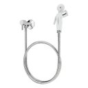 Ver imagem 1 de Kit Ducha Pop Br. com Crivo Br. e Reg.Confort 1/4 Volta Abs Cr.C/Flex Inox Cr.1,20M Blukit