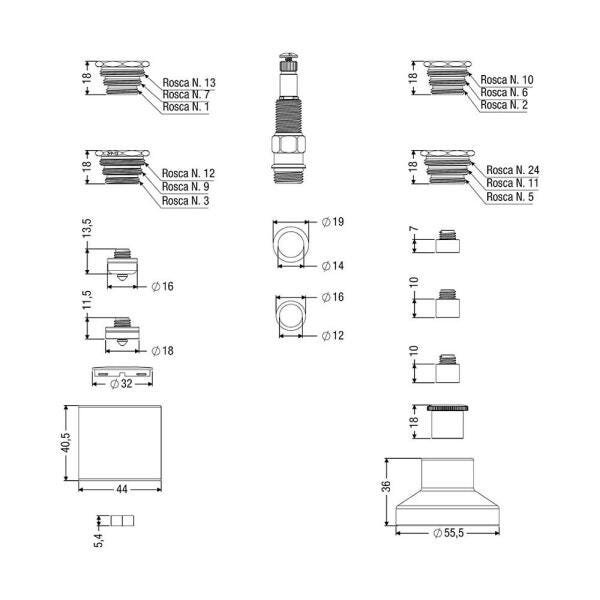 Kit Completo Reparos P/Registros 13 em 1 C/Acabamento C-40 - 2