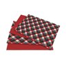 Jogo Americano de Tecido Matelasse Dupla Face Triângulos Vermelho e Preto - 6 Peças - 1
