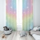 Ver imagem 1 de Cortina Tecido Oxford Quarto Infantil Tie Dye Candy Estrelas - 140x220cm