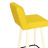 Kit 02 Banquetas Lara Encosto com Botão para Balcão e Cozinha Bistrô Suede Amarelo com Pés - 3