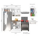 Ver imagem 2 de Conjunto Balcão 80cm c/Tampo, 3 Aéreos Unna - Branco/Carvalho Oak