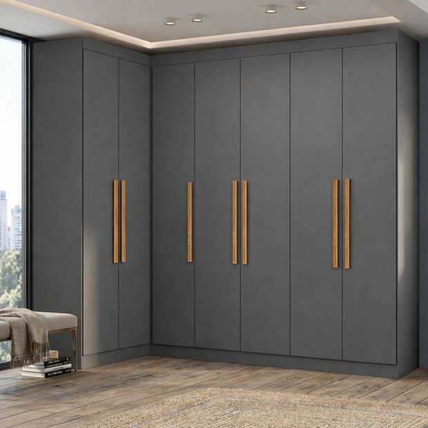 Guarda-Roupa Modulação 7 Portas Canto Paris | MadeiraMadeira