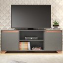 Ver imagem 1 de Rack para TV Até 40 Polegadas Benevello 2 Portas Grafite - Pnr Móveis