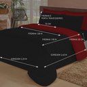 Ver imagem 4 de Kit Edredom Casal Queen 05 Peças Dupla Face Preto e Vermelho Casa Dona