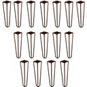 Ver imagem 1 de Kit 16 Pés de Metal 30 CM Hairpin Legs Mesa de Canto Rack e Puffs Bronze