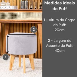 Capa de Puff Redondo Médio Avulsa Lisa Ajustável com Elástico - Tecido Veludo Decoração Banquinho Lu - 4