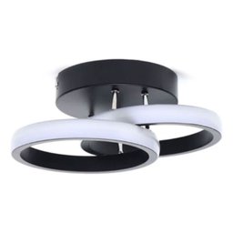 Lustre Luminaria Teto Led Moderno 3 Cores Redondo 25x10x19cm - Preto - 7