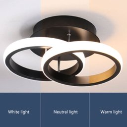 Lustre Luminaria Teto Led Moderno 3 Cores Redondo 25x10x19cm - Preto - 4