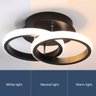 Lustre Luminaria Teto Led Moderno 3 Cores Redondo 25x10x19cm - Preto - 4