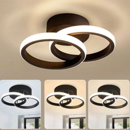 Lustre Luminaria Teto Led Moderno 3 Cores Redondo 25x10x19cm - Preto - 6