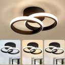 Ver imagem 6 de Lustre Luminaria Teto Led Moderno 3 Cores Redondo 25x10x19cm - Preto