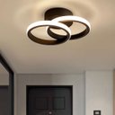 Ver imagem 2 de Lustre Luminaria Teto Led Moderno 3 Cores Redondo 25x10x19cm - Preto