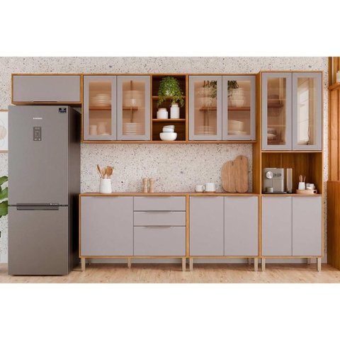 Cozinha Modulada Mgm 6 Peças Brilhante C6p130 Cinamomo/platina