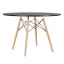 Ver imagem 6 de Conjunto de Mesa de Jantar Eames Eiffel Redonda 100cm Tampo de Madeira Preto com 4 Cadeiras Pretas