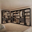 Ver imagem 1 de Guarda-Roupas Closet Modulado Alasca 420cm 7 Peças com 6 Gavetas e Cabideiros Preto Touch Carraro