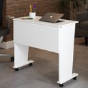 Ver imagem 1 de Mesa Escrivaninha Dobrável Alpes com Rodízio Branco - Panorama Móveis