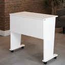 Ver imagem 2 de Mesa Escrivaninha Dobrável Alpes com Rodízio Branco - Panorama Móveis