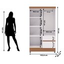Ver imagem 2 de Guarda Roupa 4 Portas Espelho 102 Cm 10090 Vlr Branco Camarim