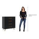 Ver imagem 6 de Cômoda Pádua 4 Gavetas com Pés Palito 90cm Preto - J Carvalho