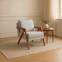 Ver imagem 1 de Poltrona Decorativa Mona Luxo - Linho Cinza Claro