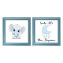 Ver imagem 5 de Kit 2 Quadro Infantil Elefante Menino 2