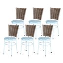 Ver imagem 1 de 6 Cadeiras para Mesa Branca Hawai Avelã Assento Floral:floral Gelo