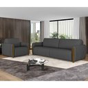 Ver imagem 5 de Conjunto Sofá 3 Lugares 223cm e Poltrona 98cm Amaranto M22 Linho Cinza Escuro - Mpozenato