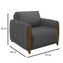 Ver imagem 6 de Conjunto Sofá 3 Lugares 223cm e Poltrona 98cm Amaranto M22 Linho Cinza Escuro - Mpozenato