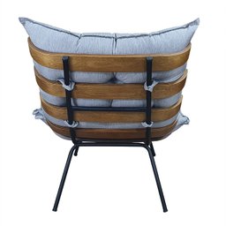 Poltrona Costela com Puff Costela - Linho Cinza - Moveis Roperi - 5