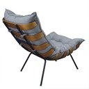 Ver imagem 4 de Poltrona Costela com Puff Costela - Linho Cinza - Moveis Roperi