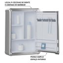 Ver imagem 5 de Armário Banheiro Espelheira Sobrepor | com Perfil de Alumínio | 29x11,3x39cm | 01 Porta | Astra