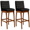 Ver imagem 1 de Kit 02 Banquetas Altas Para Cozinha Sala de Jantar Fixa Mila B04 Couríssimo Preto - Lyam Decor