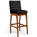Ver imagem 3 de Kit 02 Banquetas Altas Para Cozinha Sala de Jantar Fixa Mila B04 Couríssimo Preto - Lyam Decor