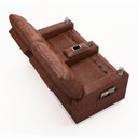 Ver mais imagens de Poltrona do Papai Reclinável Sala de Cinema Movie 2 Lugares Manual Baú USB PU Marrom Brilho G23 Gran