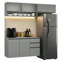 Ver imagem 2 de Armário de Cozinha Compacta Suspenso 200cm Nice Madesa Xa11 Cinza