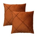 Ver imagem 1 de Kit 2 Capas para Almofada Drapeada em Veludo Quadrada 60x60 Terracota
