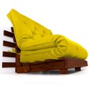 Ver imagem 1 de Sofá Cama Casal Futon Tokio Amarelo Acquablock Madeira Maciça Cor Imbuia