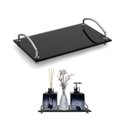 Ver imagem 2 de Bandeja Decorativa Organizadora Bancada Preta Vidro 25x15