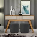 Ver imagem 1 de 2 Puff Triunfo Viena Tecido Veludo Pé de Plastico:cinza