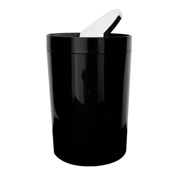 Kit Lixeira 5L e Escova Sanitaria Preto - Casambiente - 6