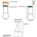 Ver imagem 2 de Kit de Mesa Bistrô com Tampo de Vidro Redondo 4 Banquetas em Alumínio e Fibra Sintética Ráfia