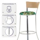 Ver imagem 4 de Kit de Mesa Bistrô com Tampo de Vidro Redondo 4 Banquetas em Alumínio e Fibra Sintética Ráfia