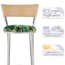 Ver imagem 3 de Kit de Mesa Bistrô com Tampo de Vidro Redondo 4 Banquetas em Alumínio e Fibra Sintética Ráfia