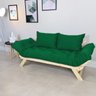 Sofá Japão Futon Verde Bandeira Em Madeira Maciça - 4